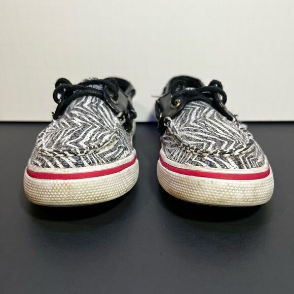 Girls SPERRY Top-Sider Bahama Sequin Zebra Print Boat Shoes / Size 13M - Picture 3 of 10